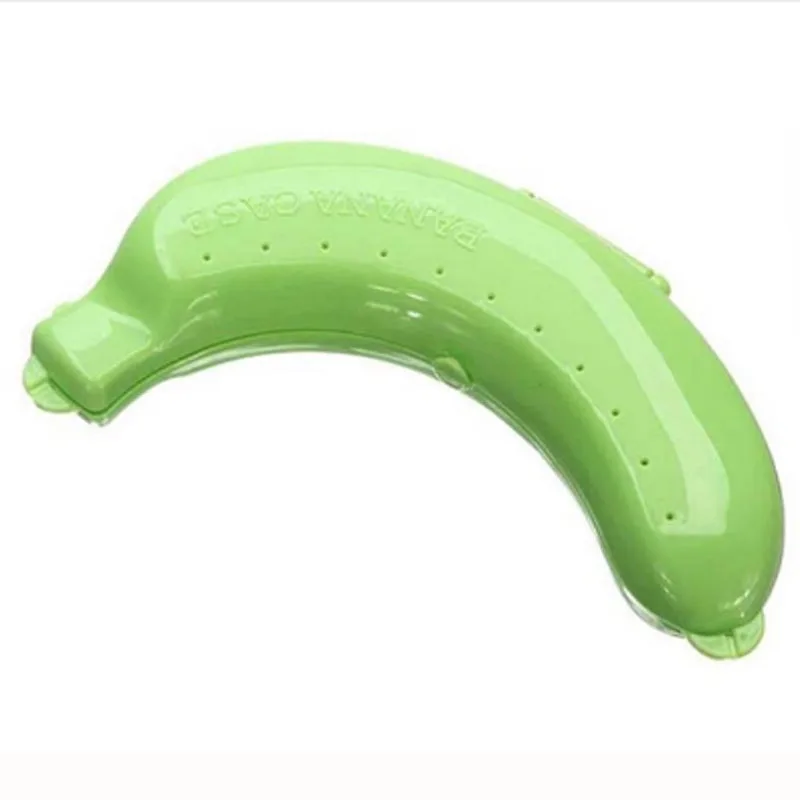 green Квалифицированный милый 3 цвета Фрукты Банан защитная коробка держатель Чехол Контейнер для обедов коробка для хранения для детей Защитный фруктовый чехол - Цвет: green