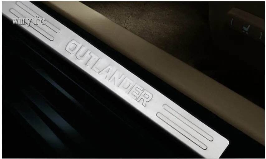 Накладка на порог из нержавеющей стали для 2009-18 MITSUBISHI OUTLANDER, Накладка на порог, для стайлинга автомобилей, добро пожаловать, накладка на педаль, накладка, пленка