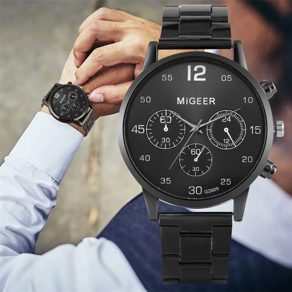 

Purse Gifts Set with Men's Watch Quartz Movement Casual Male Stainless Metal Wristwatch Luxury Wallet Watch Present for Male