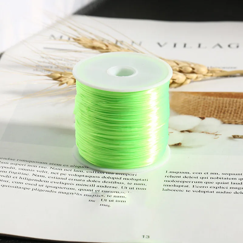Fluorescent green Aiovlo 60 м/лот, крепкий кристалл, эластичная линия для бисероплетения, шнур, нить, сделай сам, ожерелье, браслет, аксессуары для изготовления ювелирных изделий - Цвет: Fluorescent green