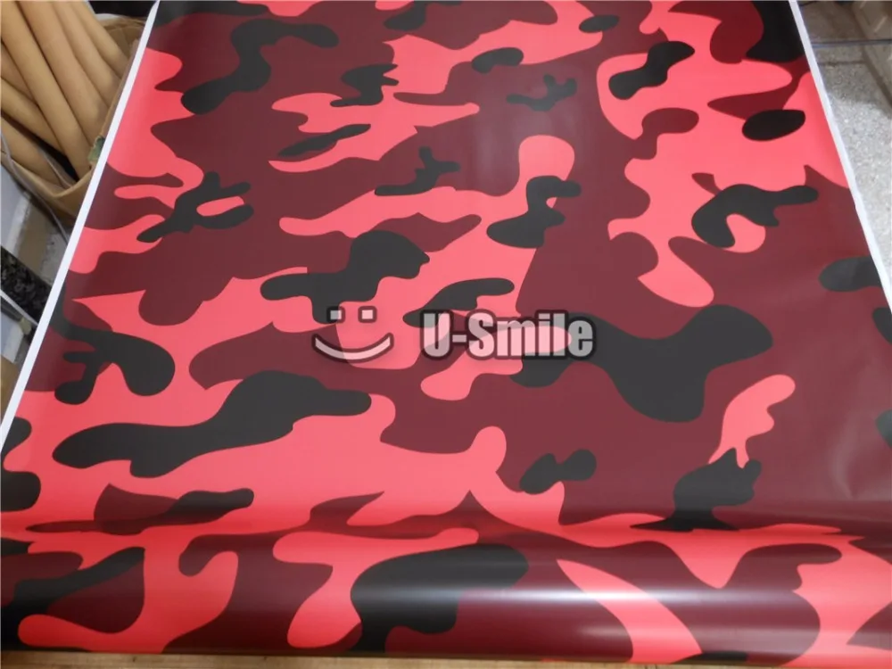 

Elite Red Jumbo Camouflage Vinyl Wrap Film Red Camo Vinyl Roll Bubble Free For SUV TRUCK Jeep Wraps 30M/Roll