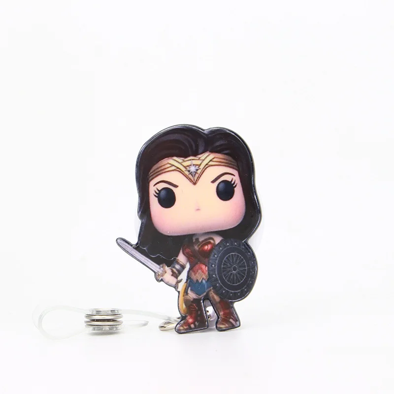 10 шт./лот, Wonder women, выдвижная катушка для бейджа из смолы, для студентов, новинка, для медсестры, Exihibiton, ID, имя, держатель для бейджа, офисные принадлежности