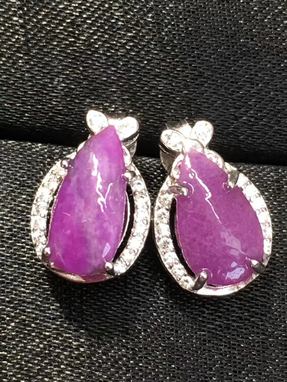 Женские сережки из натурального Королевского розового геля Sugilite женские
