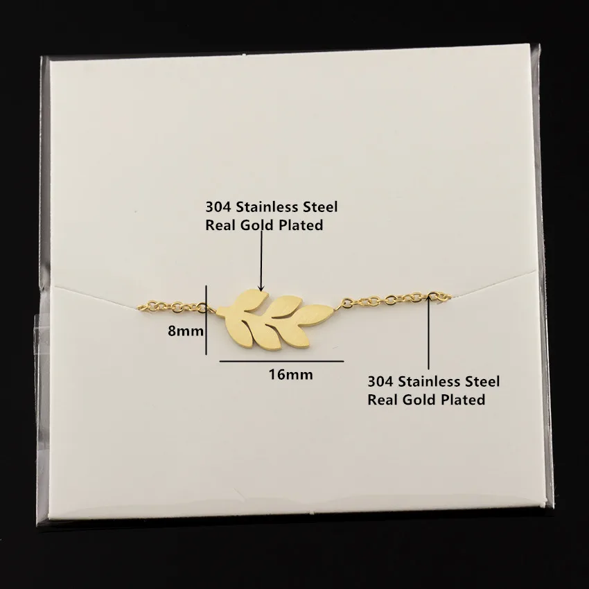 10 шт. Свадебные украшения Нержавеющая сталь нежный лист браслет Винтаж цвета: