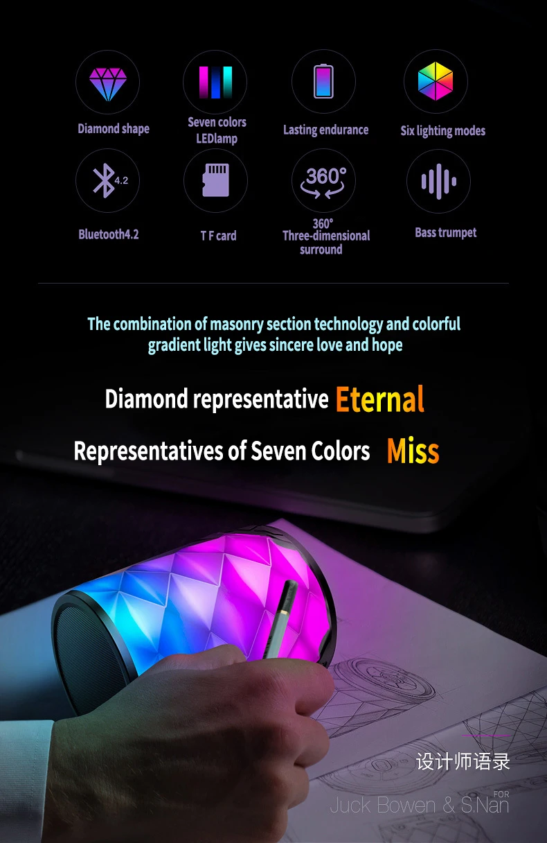 TG Красочный светодиодный Bluetooth динамик Портативный Открытый бас громкий динамик беспроводной мини Колонка Поддержка TF карты FM стерео колонки Hi-Fi