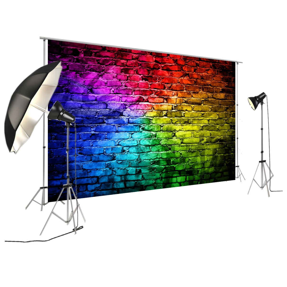

Glow Brick Wall Backdrop for Party Decoration Theme Supplies Vinyl Prop D-8933