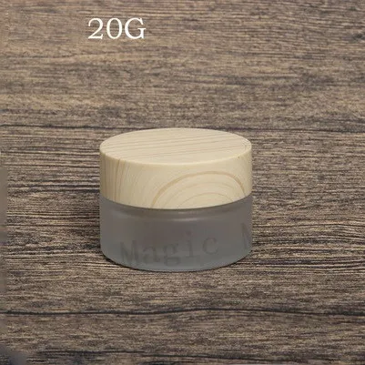 20g Green/Blue/Frosted/White Glass Jar Skin Care Cream Refillable Bottle Cosmetic Container With Wood Grain Lid Eye Jars | Красота и