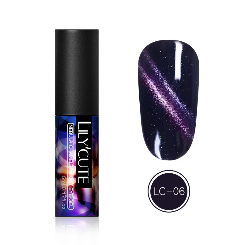 LC-3D-06 LILYCUTE Магнитный Блестящий Гель-лак для ногтей цветной кошачий глаз УФ замочить от ногтей Гель-лак для маникюра - Цвет: LC-3D-06