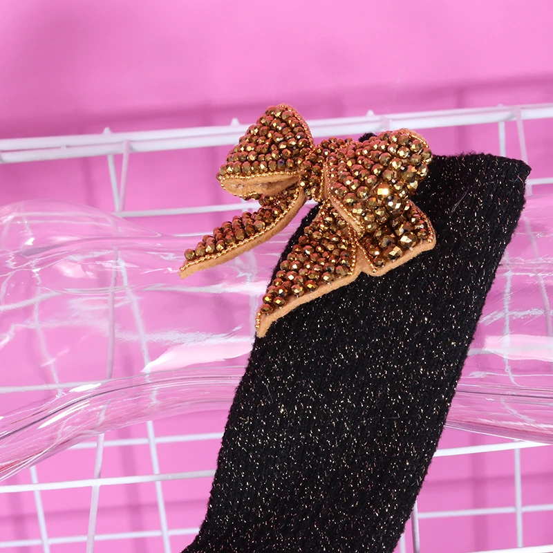2020 Top Fashion New Solid Funny Socks Calcetines Mujer Women Socks Japan Original Design Personality Handmade Beaded Bow Funny