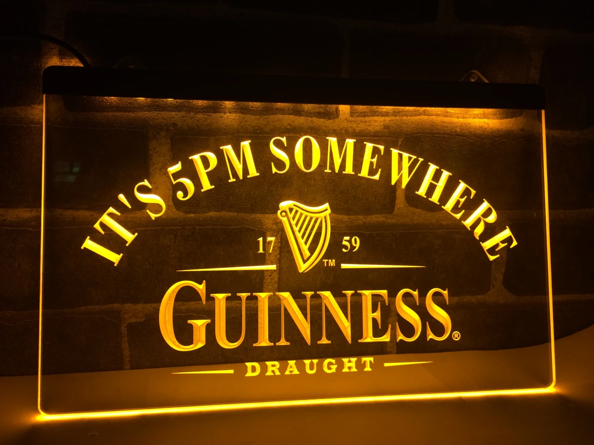 LA091- Guinness это 5 где-то бар светодиодный неоновый светильник знак для домашнего