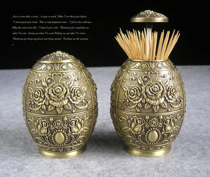 

Vintage metal toothpick holder box for tableware decoration multicolors free shipping 1022