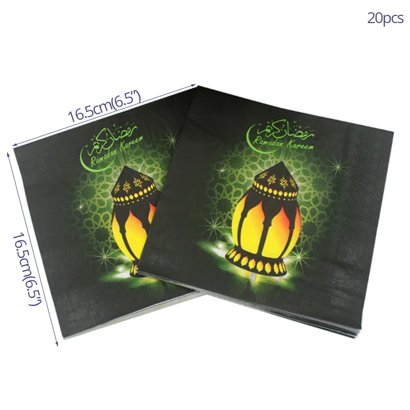 napkins Cyuan EID Mubarak светодиодные ленты звезда светодиодные декоративные светильники EID вечерние принадлежности Рамадан украшения мусульманский ислам Значки для вечеринки декора - Цвет: napkins