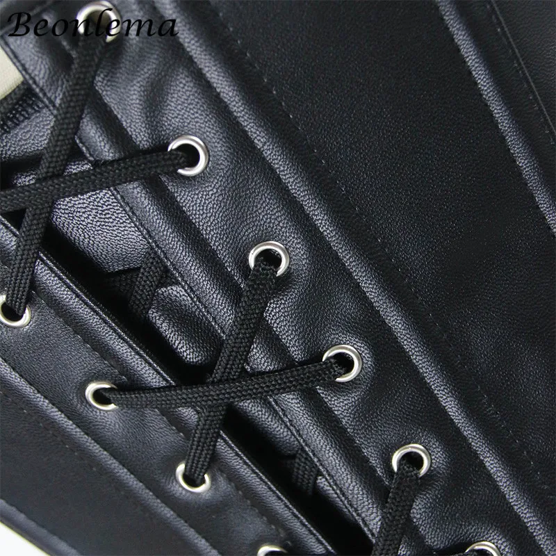 Plus Size Corset Women Black Faux Leather Steampunk Gothic Bustier 2018 Sexy Corsets And Bustiers S-6Xl | Женская одежда