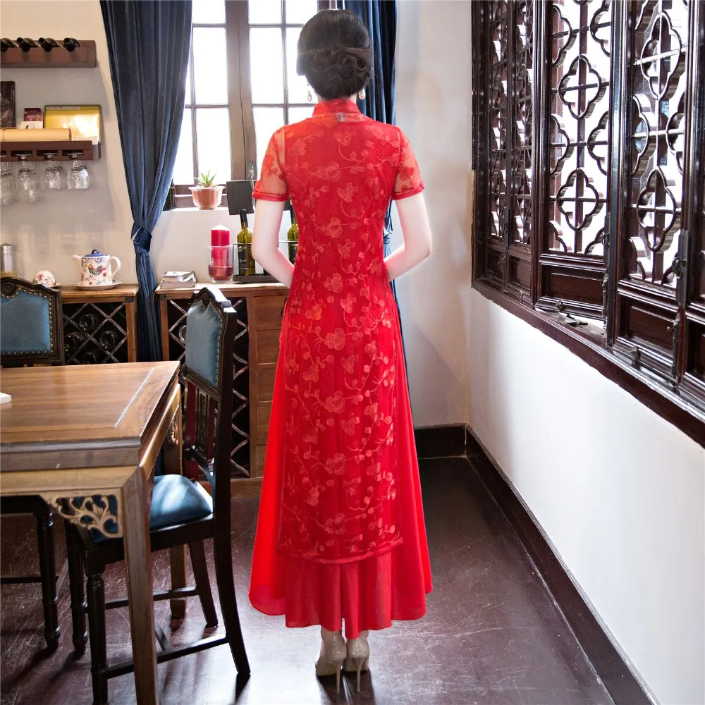 Шанхай история кружева вьетнамский Ао Дай традиционная одежда qipao длинное