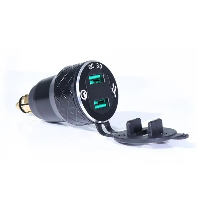 Быстрая зарядка 3 0 двойной USB разъем для зарядки мотоцикла адаптер прикуривателя