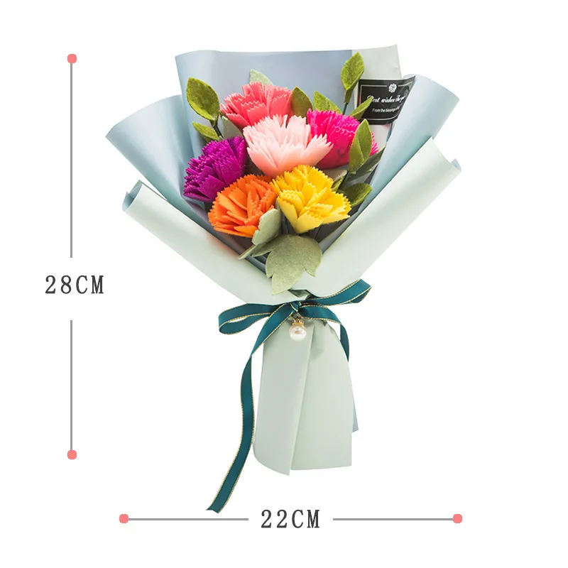 New Rose Bridal Bouquet Handmade Felt Cloth Flower for Wedding Home Decoration Special Gift DIY Package | Дом и сад