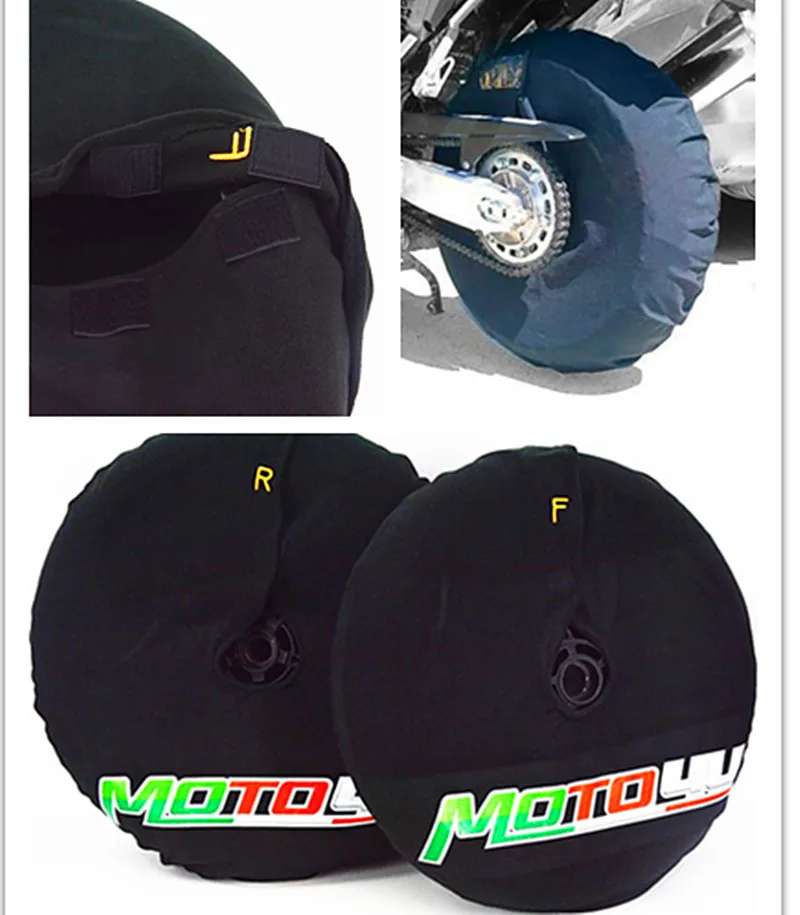 

MOTO4U Tire Warmer fasten heating Windstop Tyre Cover Polar Fleece Windbreak 17 inch