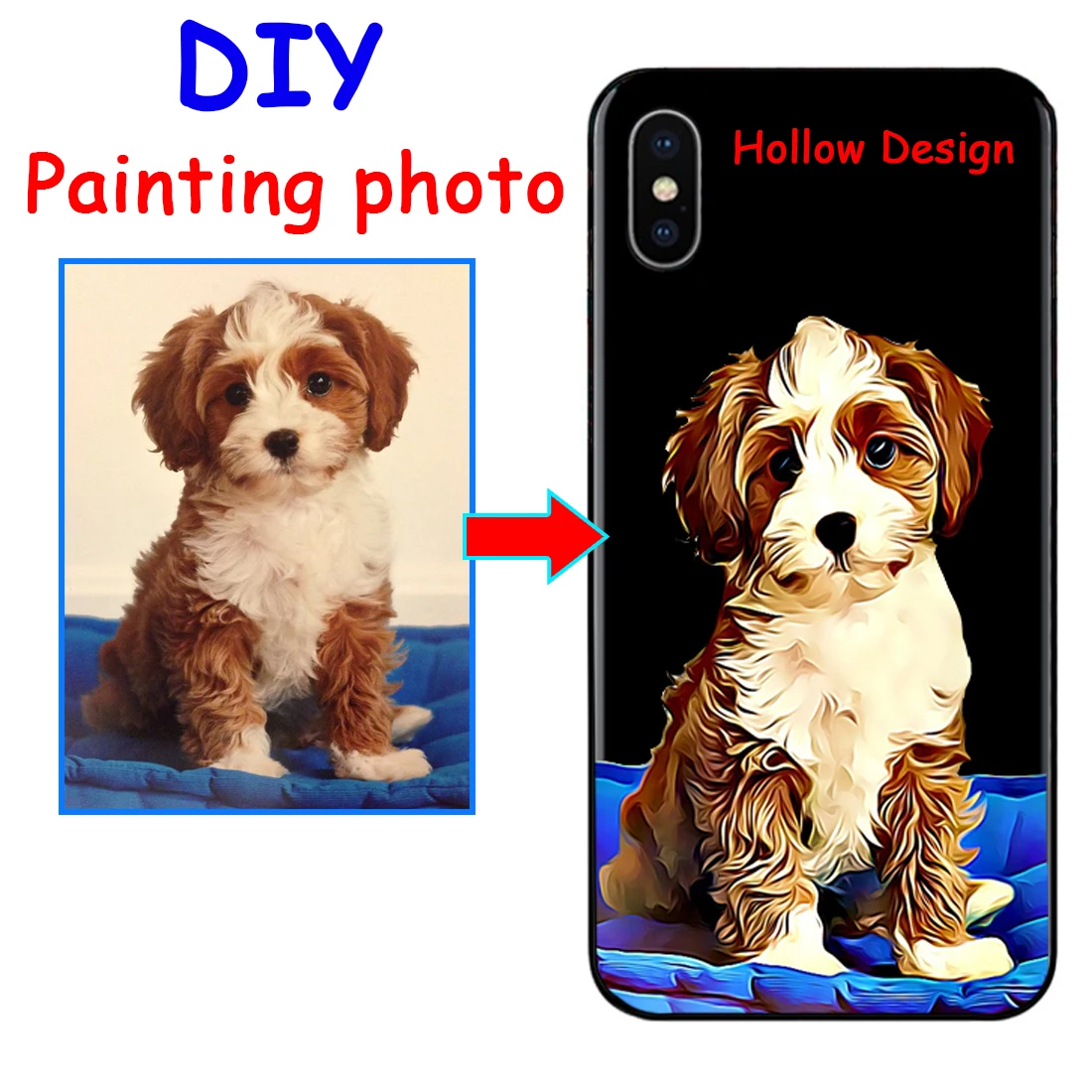 Чехол для телефона с фото на заказ полый черный мягкий чехол Samsung s8 s9plus S6 S7e S5 iPhone 6 s