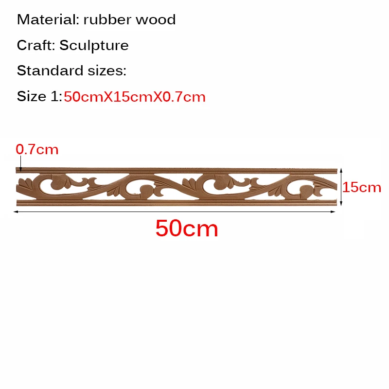 15cmX50cm 10 шт. наклейки из дерева резные подвесные принадлежности Угловые Аппликации Аксессуары миниатюры декоративные линии резьба по дереву домашний декор - Цвет: 15cmX50cm