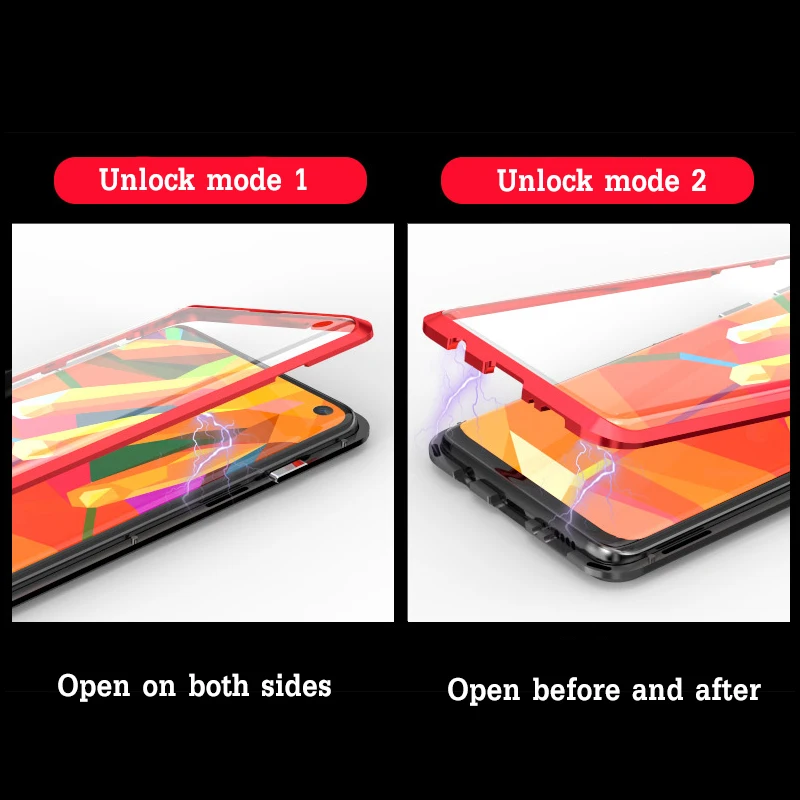 Магнитный чехол с полным покрытием на 360 градусов для Samsung Galaxy S10 Plus Передняя