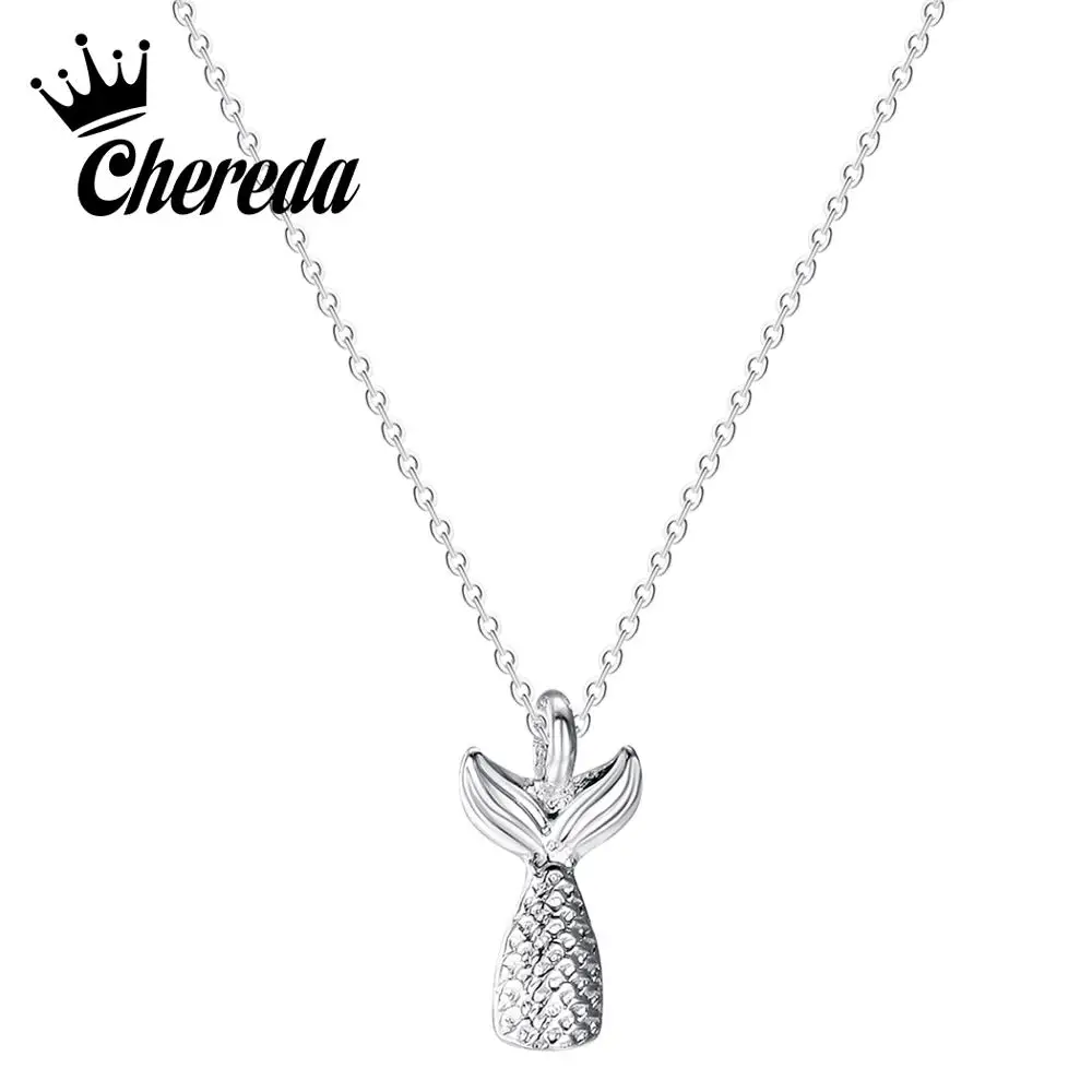 

Chereda Charm Mermaid Tail Necklace Tiny Women Small Animal Lover Chain Necklaces Personality Collar Romantic Gift