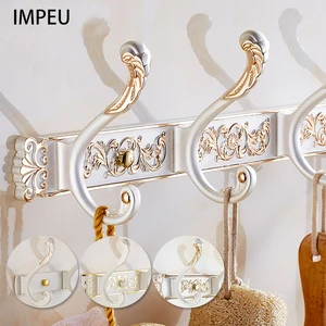 Настенная вешалка IMPEU, 3 крючка, 5 крючков, 6 крючков, многоразмерная вешалка для одежды, металлическая, многофункциональная, коллекция для бутиков и отелей