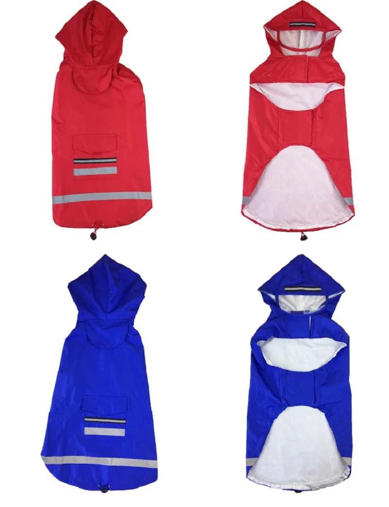 FP24 Large Dog Raincoat Waterproof Hooded Rain Jacket Reflective Clothes Apparel for Golden Retriever Labrador 3XL-5XL | Дом и сад