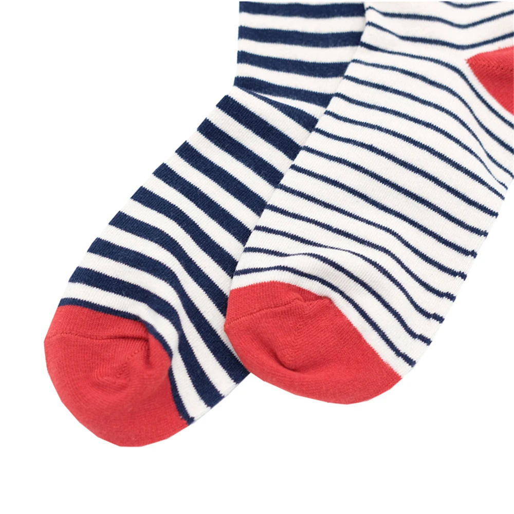 

Women's Spring Autumn Cotton Crew Socks Harajuku Wind Japanese Fashion wild Funny AB Asymmetric Red Black Thick Stripe Socks