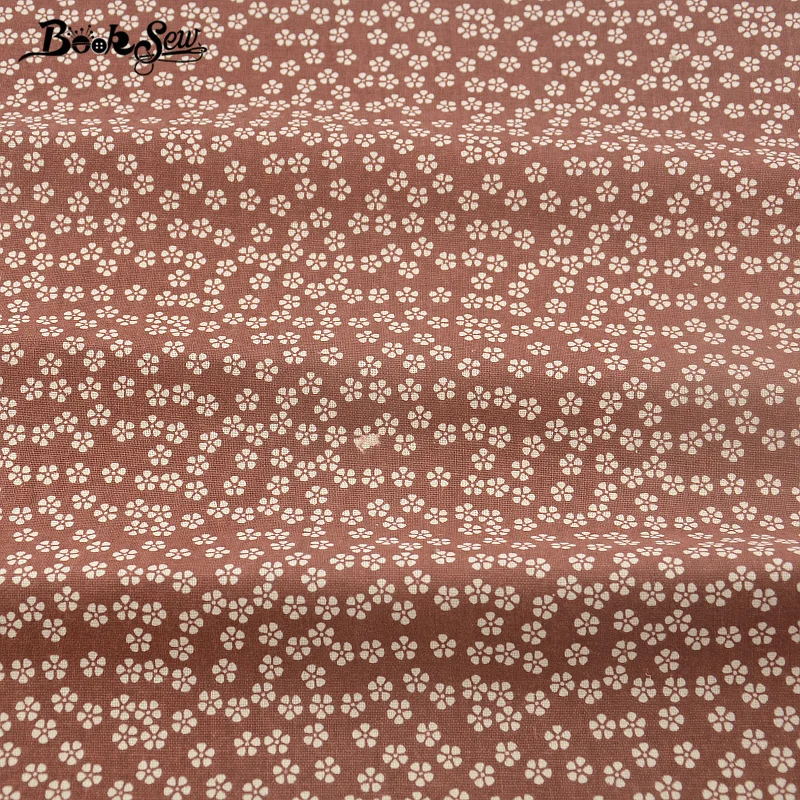 Темно красный текстиль Booksew цветочный дизайн хлопчатобумажная льняная ткань для