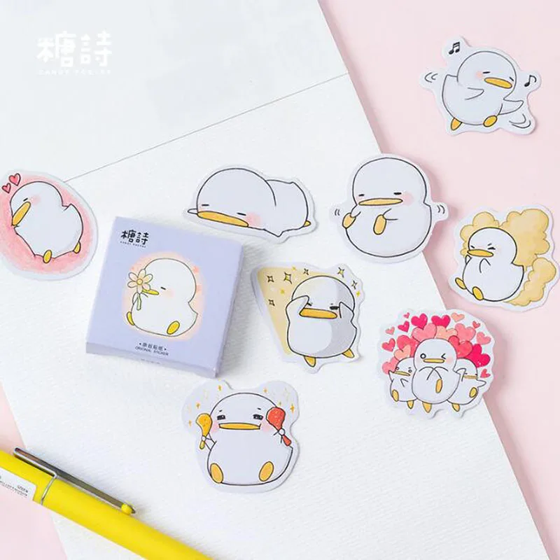 Kawaii рисунок утки Стикеры милые канцелярские Декор альбом Мобильный телефон Diy