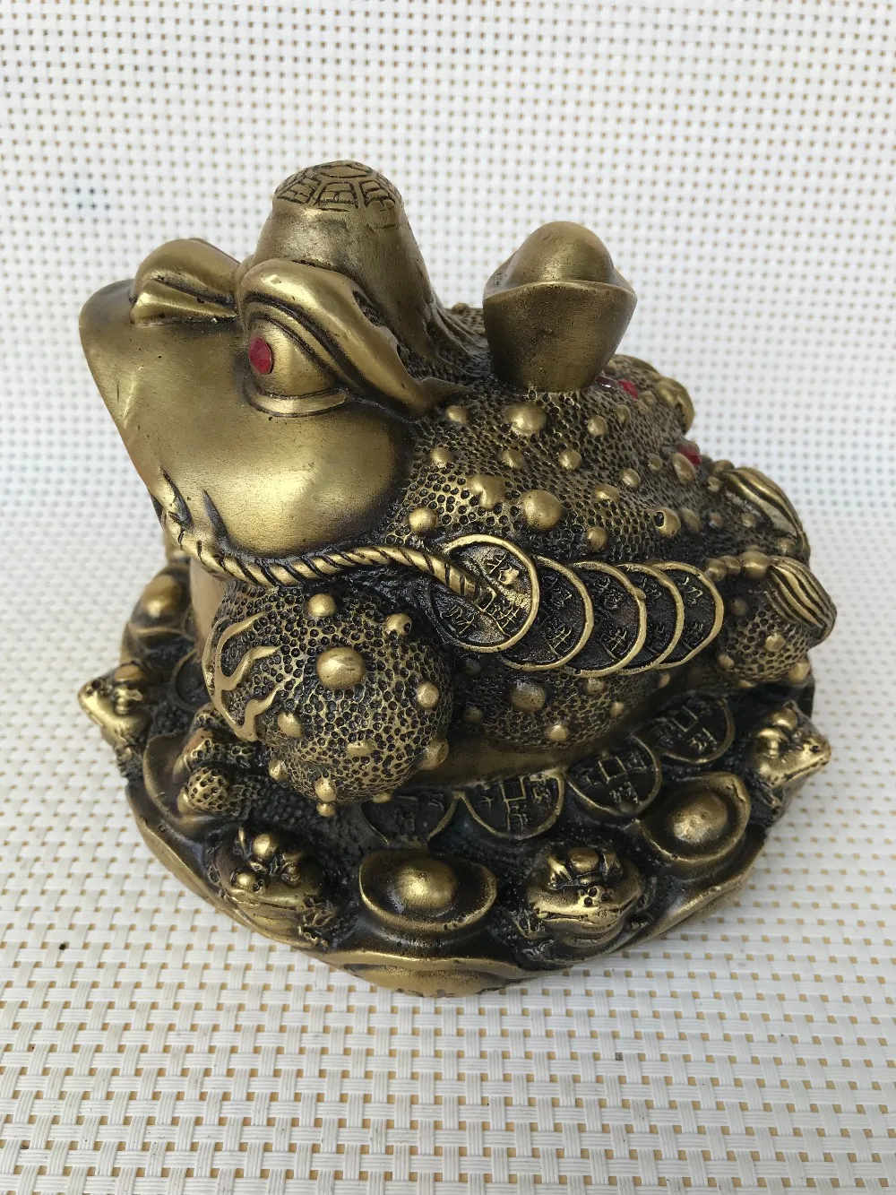 Fine pure copper toad statue wealth Feng Shui town house home decoration crafts high 5.655 inches | Дом и сад