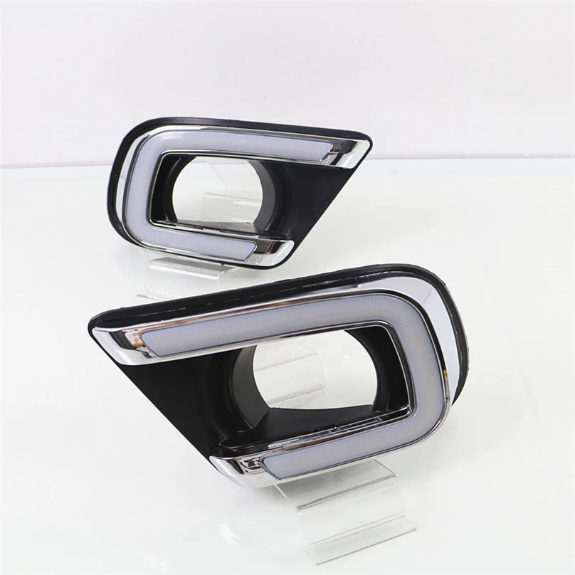 2Pcs car-styling For Fiat Freemont 2014 2015 2016 2017 LED DRL Daytime driving Running Light Daylight 12v with turn signal lamp |