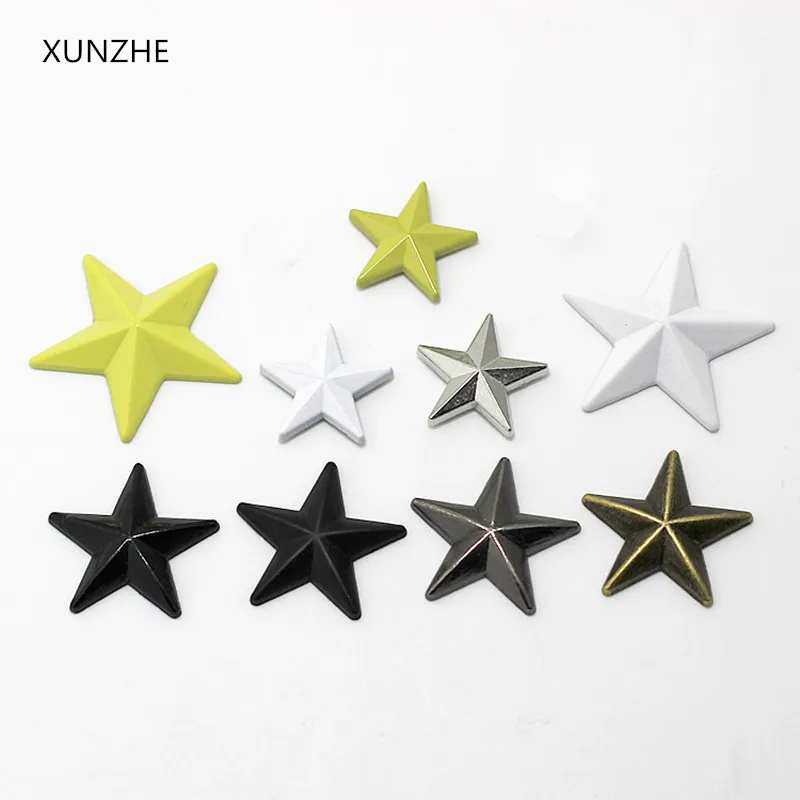 XUNZHE 10 шт. 14 мм металлическая звезда пентаграмма заклепки Шипы Панк винт для
