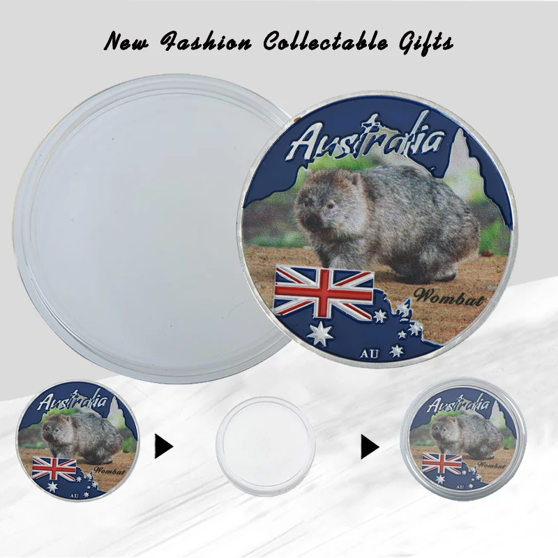WR Wombat австралийские милые животные металлическая монета 999 9 Посеребренная Дикая