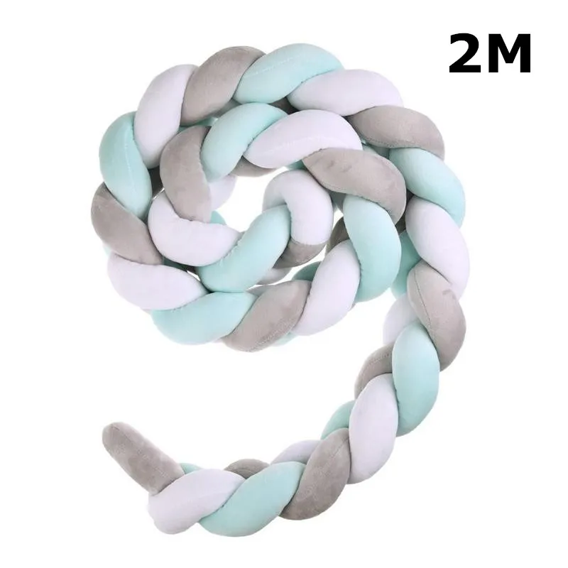 2M Multicolor 2 1 м/2 м/3 м длина новорожденного ребенка кровать бампер чистый плетение плюшевый узел кроватки бампер детская кровать защита для кроватки Декор детской комнаты - Цвет: 2M Multicolor 2