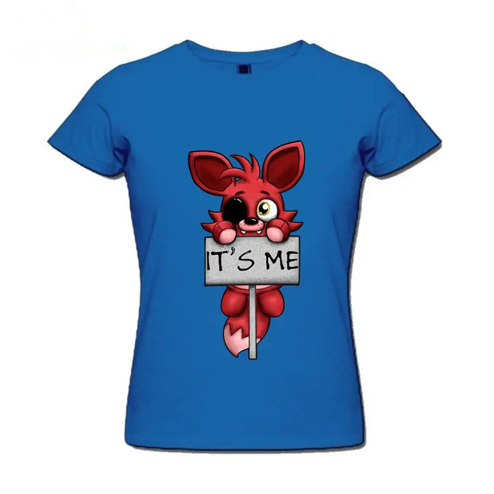 Женская плюшевая футболка FNAF Foxy уличная в стиле хип-хоп с короткими рукавами лето