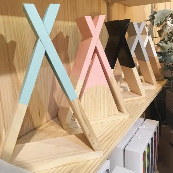 1 шт. деревянная X полка в скандинавском стиле милые цвета настенная для хранения