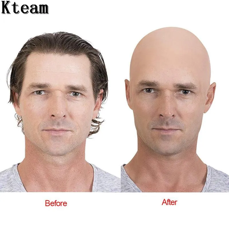 

Латексный лысый парик унисекс, сетчатый стрейч-снуд для костюма на Хэллоуин, реквизит для косплея, латексная маска для представлений, новин...