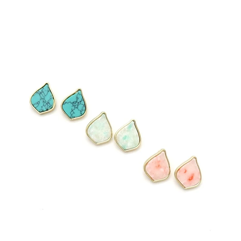 Серьги из каллаита и подходящие ожерелья розовый натуральный камень