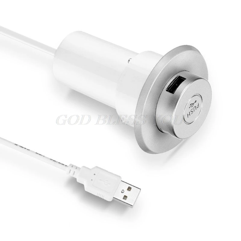 Всплывающий в столе слот USB 2,0 3 порта концентратор переходник разветвитель для портативных ПК компьютер USB концентратор компьютерные аксессуары - Цвет: Серебристый