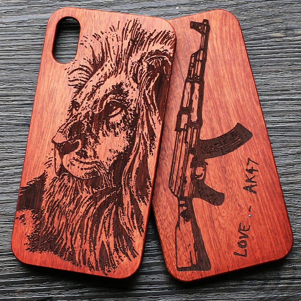 Бамбуковый новый пистолет AK47 Деревянный чехол для телефона iPhone X XS XR Xs Max