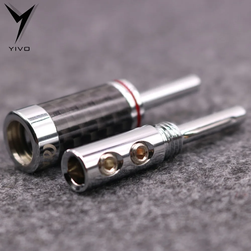 8 шт. банан Вилки Hi-end HIFI DIY йиво углеродное волокно Теллур медный покрытый родием