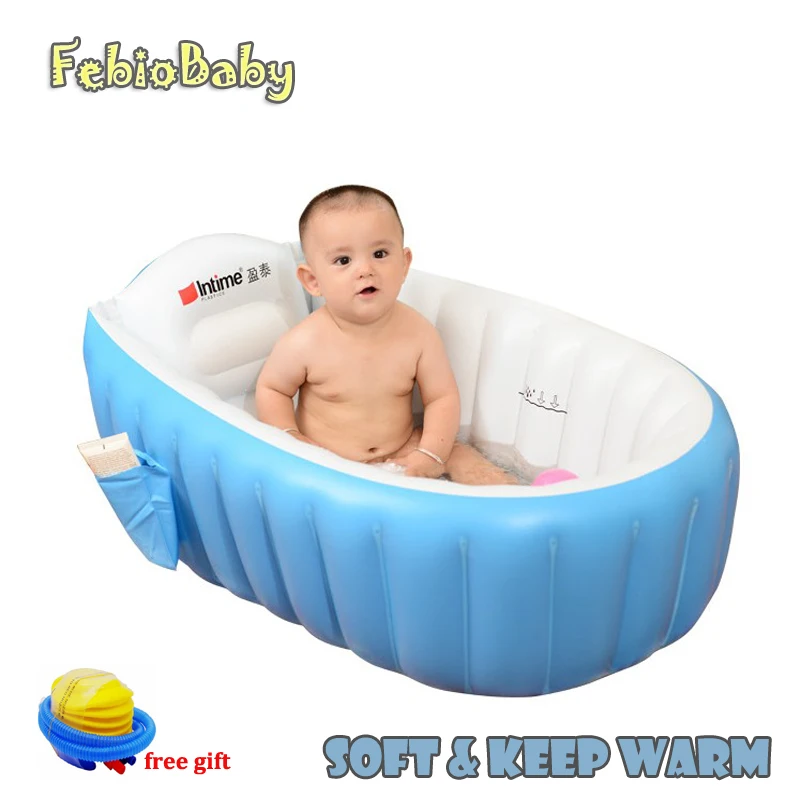 Портативная надувная ванна, детская ванночка, подушка, сохраняющая тепло, Складная портативная ванна с воздушным насосом, бесплатный подар... от AliExpress WW