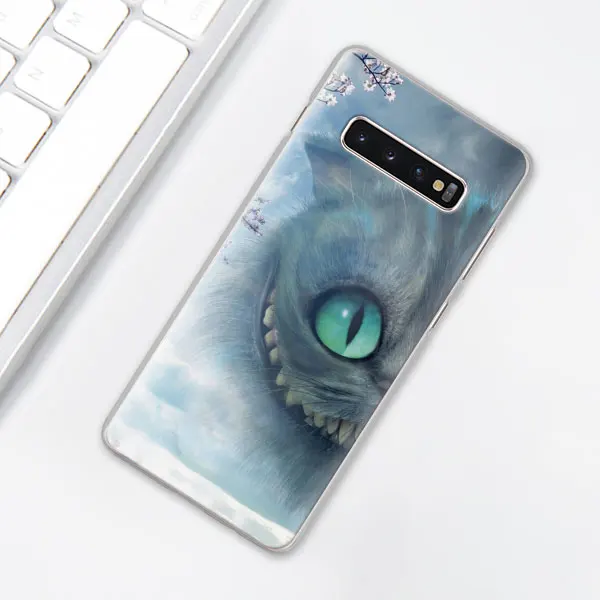 001 Алиса в стране чудес чеширские кошки Чехол для телефона для samsung Galaxy S10e S10 Plus S7 S8 S9 Plus Note 8 9 10 Plus M30 жесткий чехол - Цвет: 001
