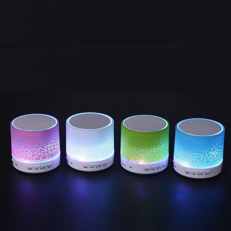Icoque Smart Wireless Portable Bluetooth Speaker Led Light with Microphone Outdoor Stereo Music Color Mini TF PC USB Speakers |