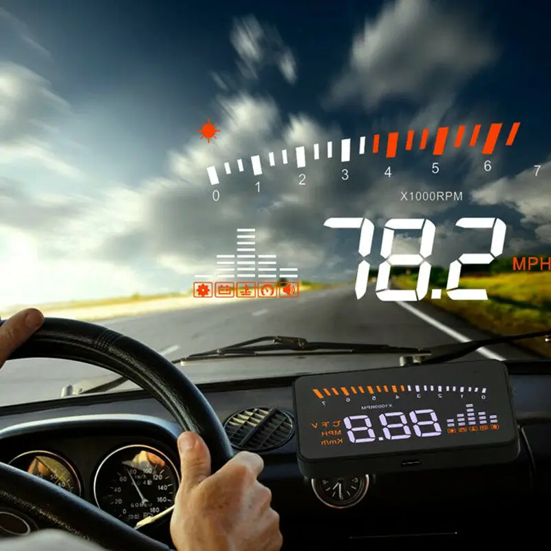 Универсальный Автомобильный GPS HUD Дисплей Предупреждение ющий сигнал скорости