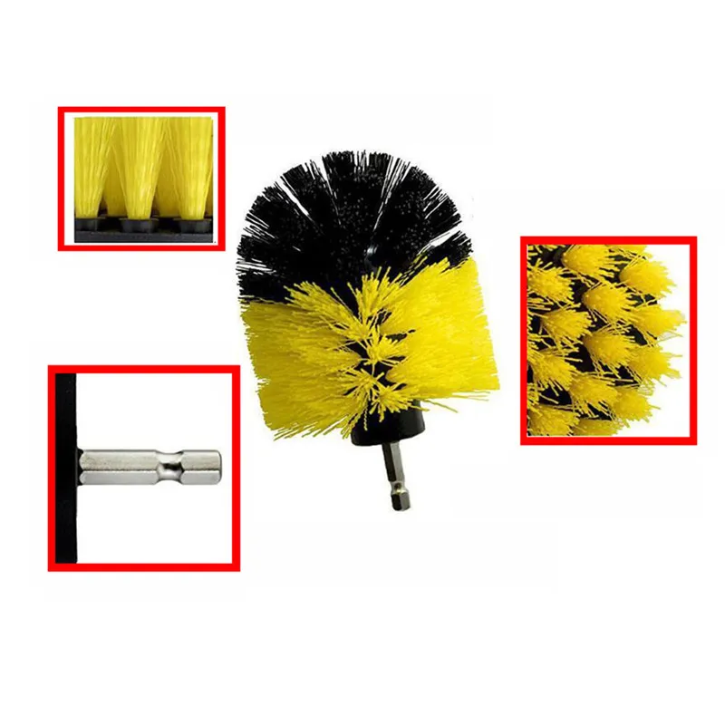 3 шт. 2/3. 5/4 дюймов желтая электрическая дрель щетка для плитки Grout Power Scrubber Tub Набор