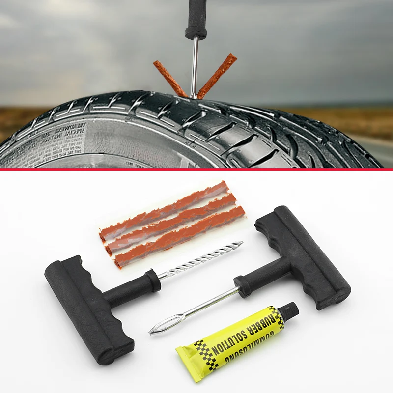 

Автостайлинг металлическая ручка стальные наконечники бескамерные шины ремонт резиновые полосы Запасной прокол комбо инструменты аксесс...