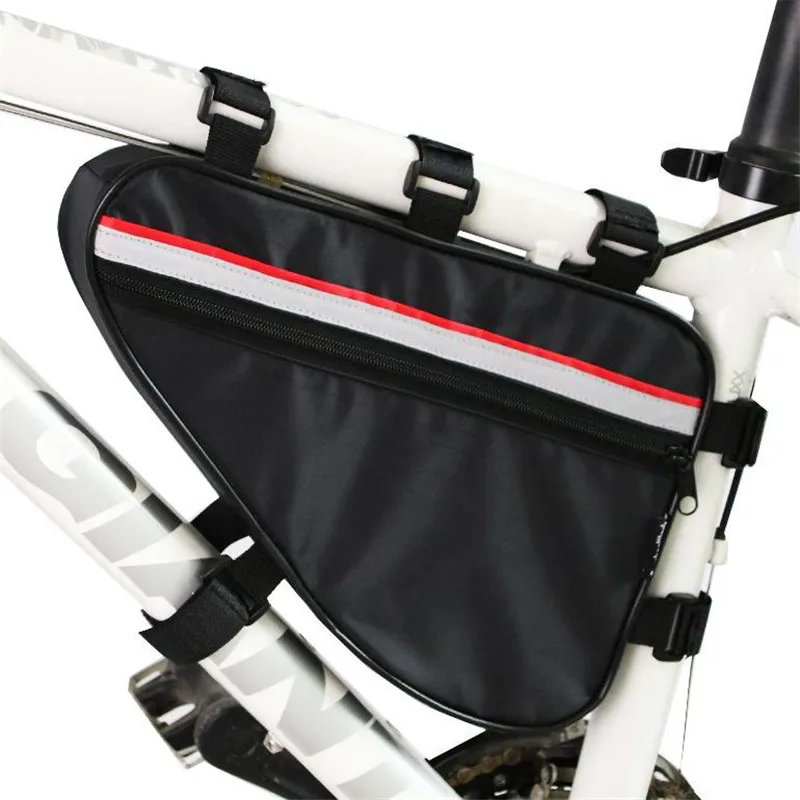 

MTB Mountain Road Bag Oversized Waterproof Bicycle Triangle bag MTB Bike Front Frame Tube Bag Double Zipper Cycling Bag Black