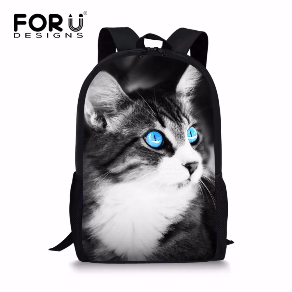 FORUDESIGNS/хипстер с принтами в виде кошек рюкзак для девочек подростков 16 дюймов